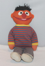 vintage Knickerbocker Sesame Street 14" Ernie plush doll removeable clothes