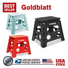 Goldblatt 8.5''/12.5" Folding Step Stool Non-Slip Top Anti-Skid Feet Portable