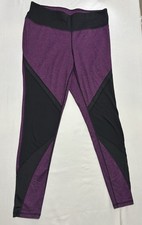 LIVI Active Ankle Leggings Plus Size 14/16 Purple Black Stretch Athletic