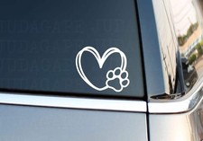 Dog Paw Heart Decal  Die Cut Vinyl Decal