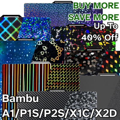[Buy More, Save More] 256x256 Flexible Build Plate for Bambu A1/P1S/P2S/X1C/X2D