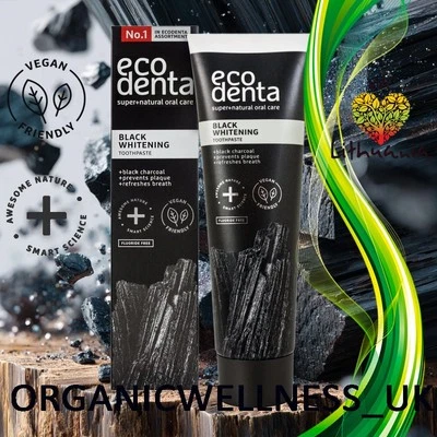 BIOK LAB ECODENTA Black Whitening Zahnpasta VEGAN BIO Black Charcoal 100ml.