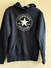 Converse All Star Boys Navy Fleece Pullover Hoodie L Graphic Print Logo