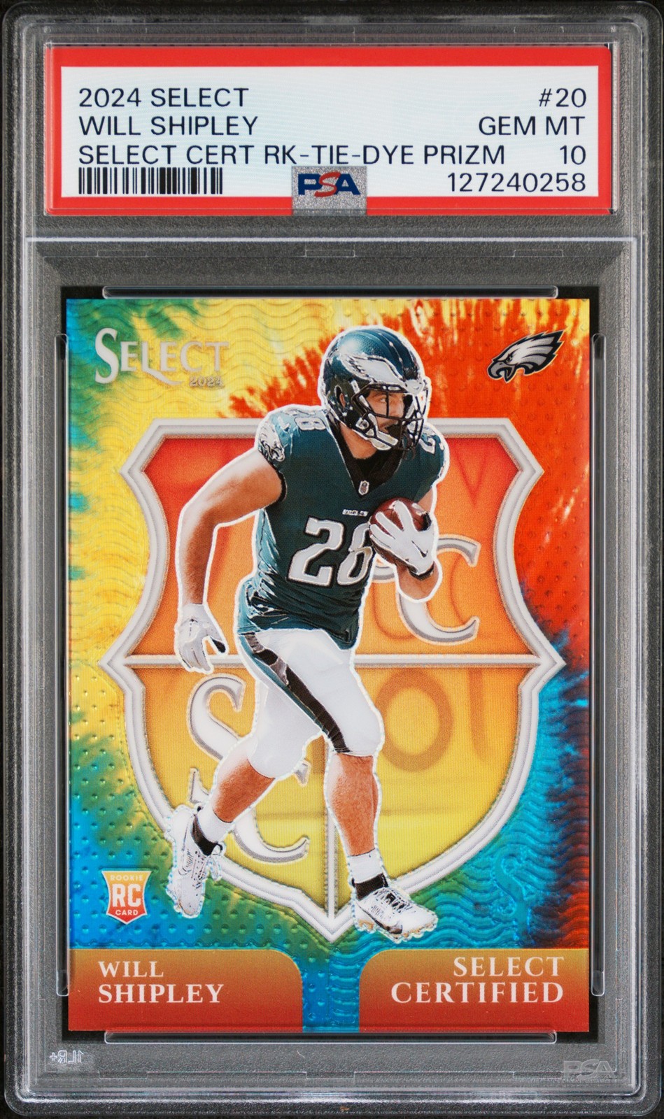 Will Shipley Panini Select Certified Rookies #20 Tie Dye