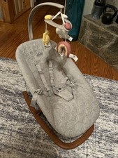 NEW Chicco Float Baby Bouncer Seat Gray Foldable Natural Motion w/ Toy Bar