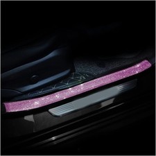 2PCS Car Door Edge Entry Guard, Bling Anti-Collision Black/Pink 2.8" x 17.8"