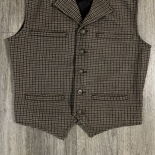 Schaefer Laramie Western Wool Vest Medium Gun Club Houndstooth Fort Worth - Picture 3 of 7