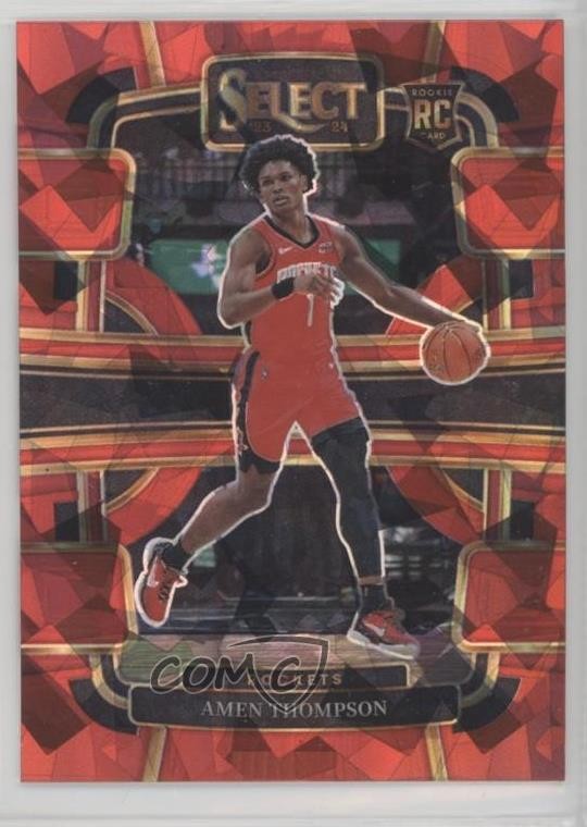 2023-24 Panini Select Concourse Red Cracked Ice Prizm Amen Thompson #96 1a67
