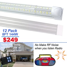 12 Pack 144W 8Ft Led Shop Lights Blocking RF Interference Widely used for Garage