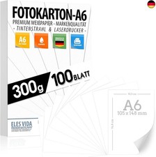 Fotokarton A6 - Blanko Postkarten - WEI&szlig; 300g/m&sup2; Blanko- PREMIUM PAPIER Z