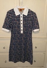 Tory Burch Dress Women S Basket Weave Poplin Knit Polo Classic Preppy