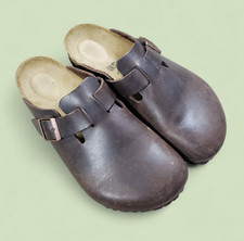 Birkenstock Boston Oiled Leather Soft Footbed Habana Brown Clogs M-8 W-10
