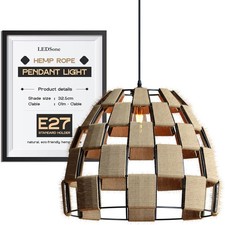 Metal & Rope Lamp Shades Ceiling Pendant Light For Ceiling Hallway Dinning Lamp