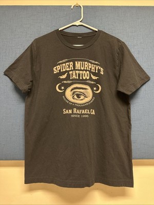 Spider Murphys Tattoo Shop San Rafael California T Shirt Black Size Large