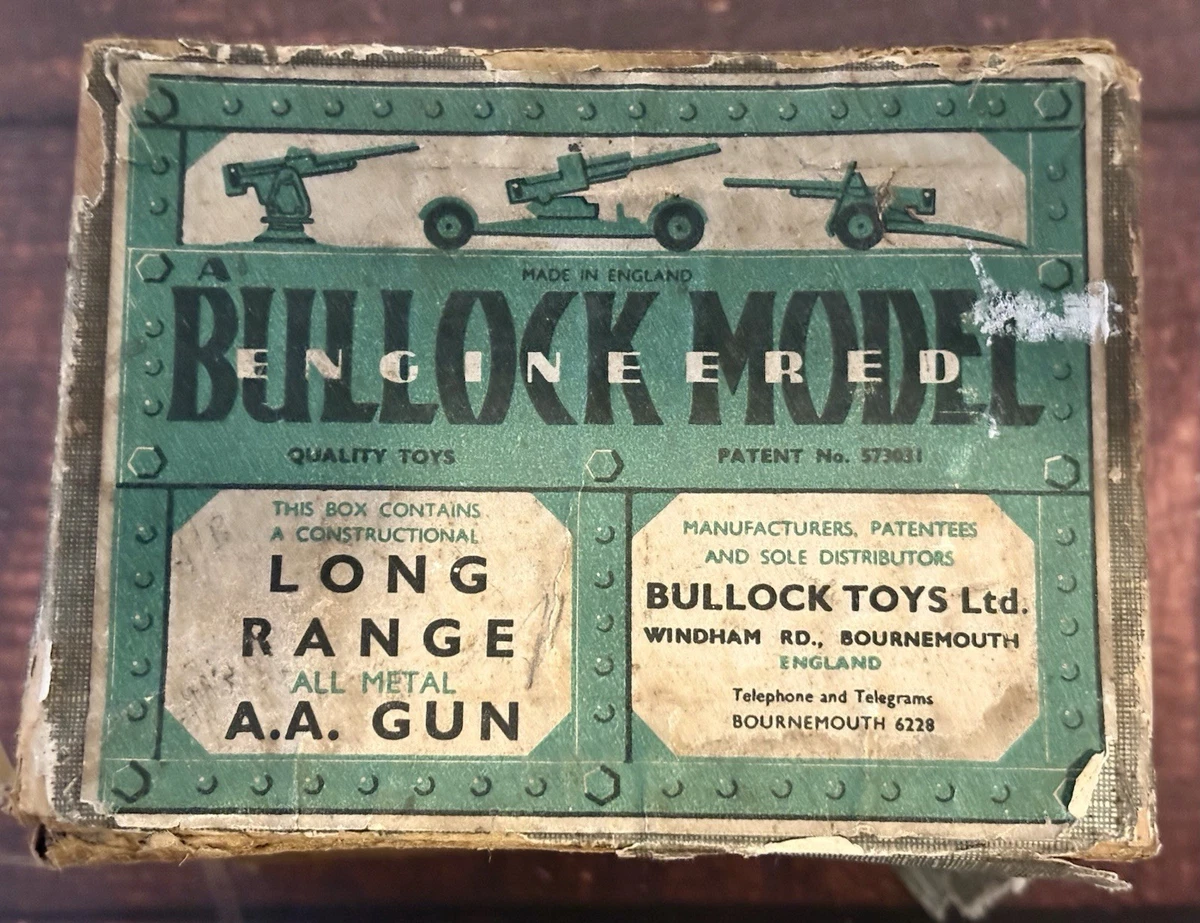 Vintage 1953 Bullock Model Diecast Toy Cannon Made in England