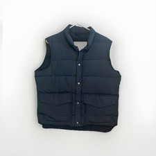 Vintage 80s Woolrich Down Puffer Vest Men  s Large Navy Blue USA Made