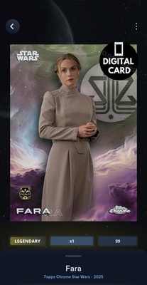 99cc FARA TOPPS CHROME 2025 GREEN WAVE LEGENDARY Star Wars Card Trader