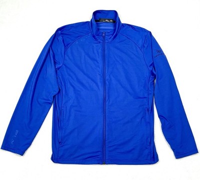 RLX Ralph Lauren Blue Long Sleeve Full Zip Performance Golf Shirt Jacket Mens L