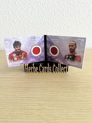 2025 Topps Excellence F1 Charles Leclerc / Lewis Hamilton Relic Book Purple /50