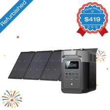 EcoFlow DELTA 2 1024Wh+220W Solar Panel Solar Generator Certified Refurbished