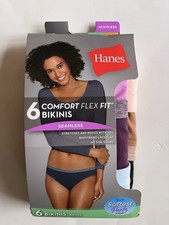 Hanes Comfort Flex Fit Seamless Bikini Panties 6-Pack Women  s Size L Large New