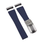 22mm Navy Blue FKM Rubber Watch Strap and End link For Tudor Black Bay 41mm