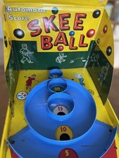 Vintage 1950er Jahre Marx & Co. Auto-Scoring Skee Ball Spiel Blechspielzeug USA