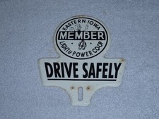VINTAGE WILLIE WIREHAND EASTERN IOWA LIGHT +POWER CO-OP MEMBER METAL TOPPER SIGN