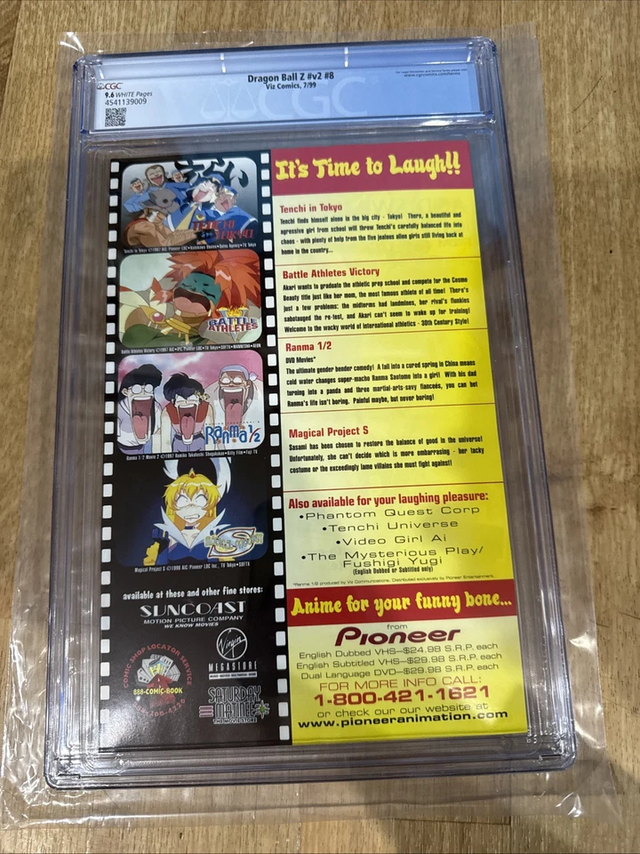 Dragon Ball Z v2 #8 cgc 9,6 primera impresión cómic graduado losa nueva 1999 Foto 3 de 3