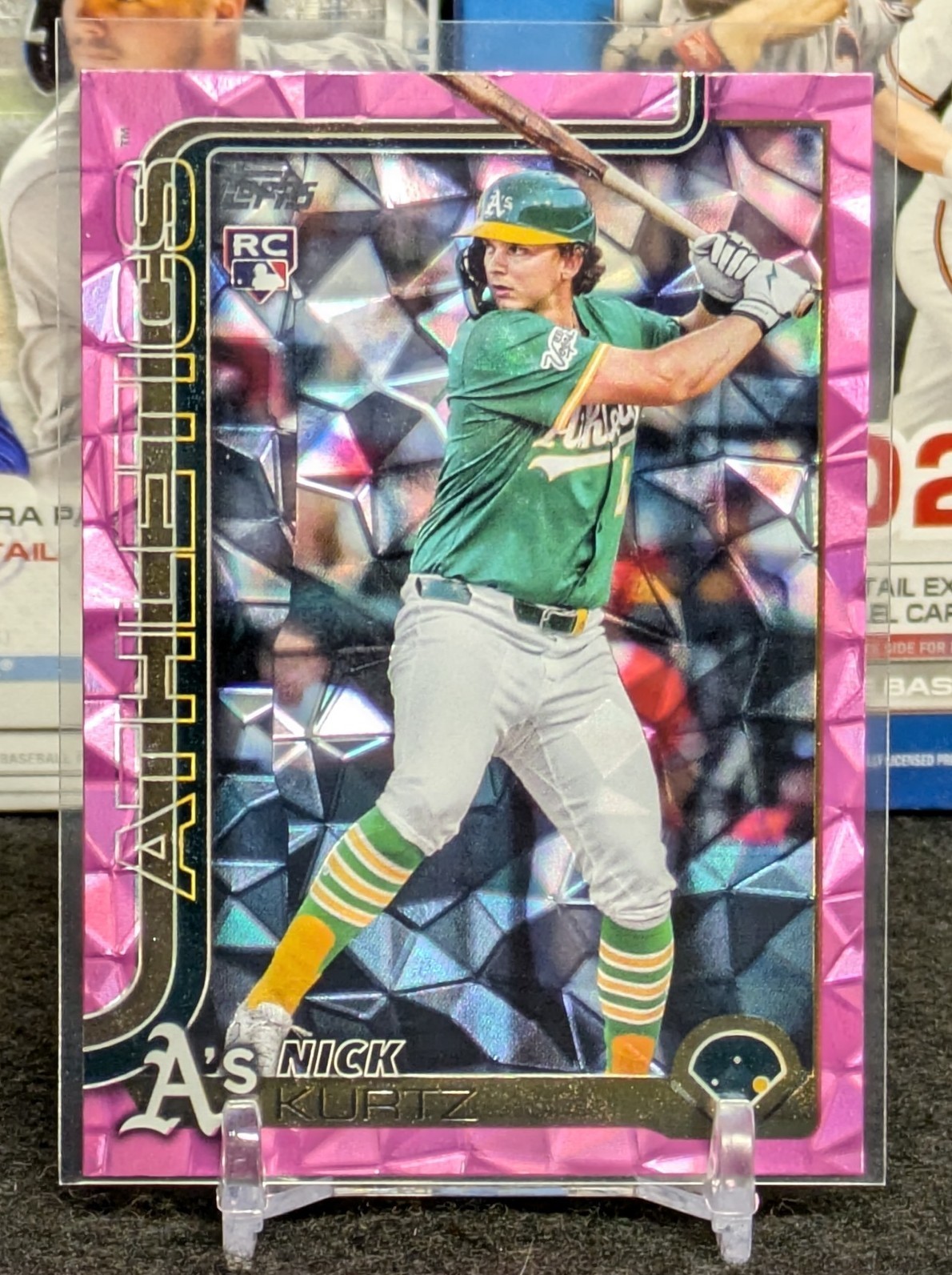 2025 Topps Update Nick Kurtz Pink Diamante Parallel #US201 Athletics RC Rookie
