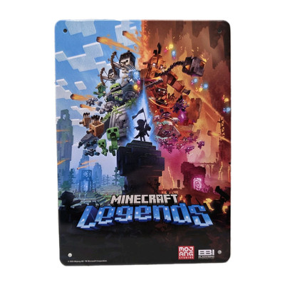 Minecraft Legends Blechschild Wandposter DIN A5 - Nagelneu unbenutzt im Umschlag