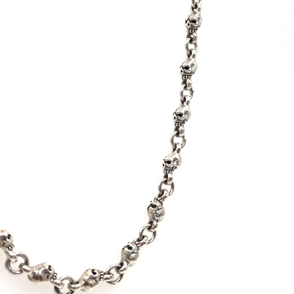 52 cm teschio teschio catena argento 925 collana 4,6 mm uomo gioielli massiccio - Immagine 4 di 4
