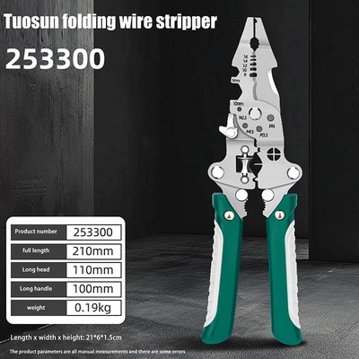 1Pcs Multifunctional Foldable Wire Stripper Crimper Cable Cutter Pliers Electric