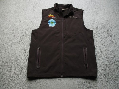 Ariat Vest Mens Large Brown Softshell Full Zip San Antonio Stock Show Rodeo