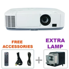REFURBISHED - NEC P401W 3LCD Projector 4000 ANSI HD HDMI w/Remote + EXTRA LAMP
