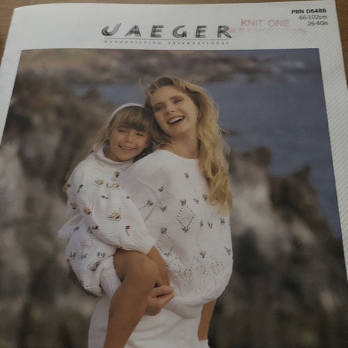 vintage knitting pattern, Jaeger, DK, Diamond Sweater, Ladies/girls 66-102cm - Picture 2 of 6