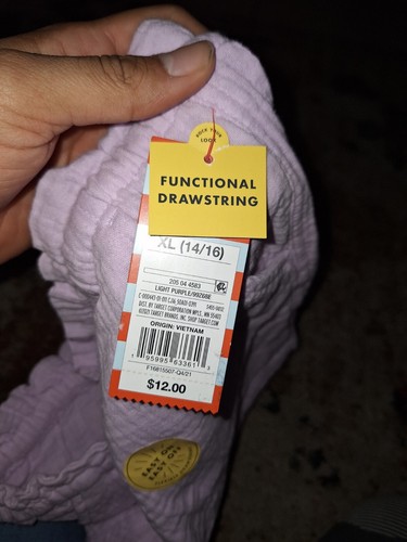 Girls Shorts Size 14/16 XL Drawstring Shorts Purple Color NWT Cat & Jack Cl34 - Picture 3 of 4