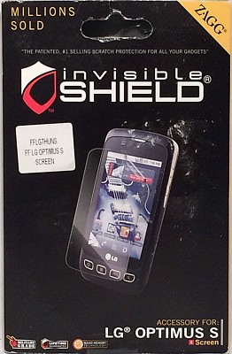 NEW ZAGG LG OPTIMUS S invisibleSHIELD Military Grade Screen Protector ...