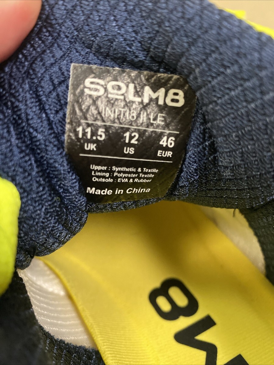 Solm8 S4 Cricket Shoes Mens 12 Rubber Sole Yellow Blue  display picture 2