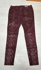 Pantalon femme bordeaux skinny