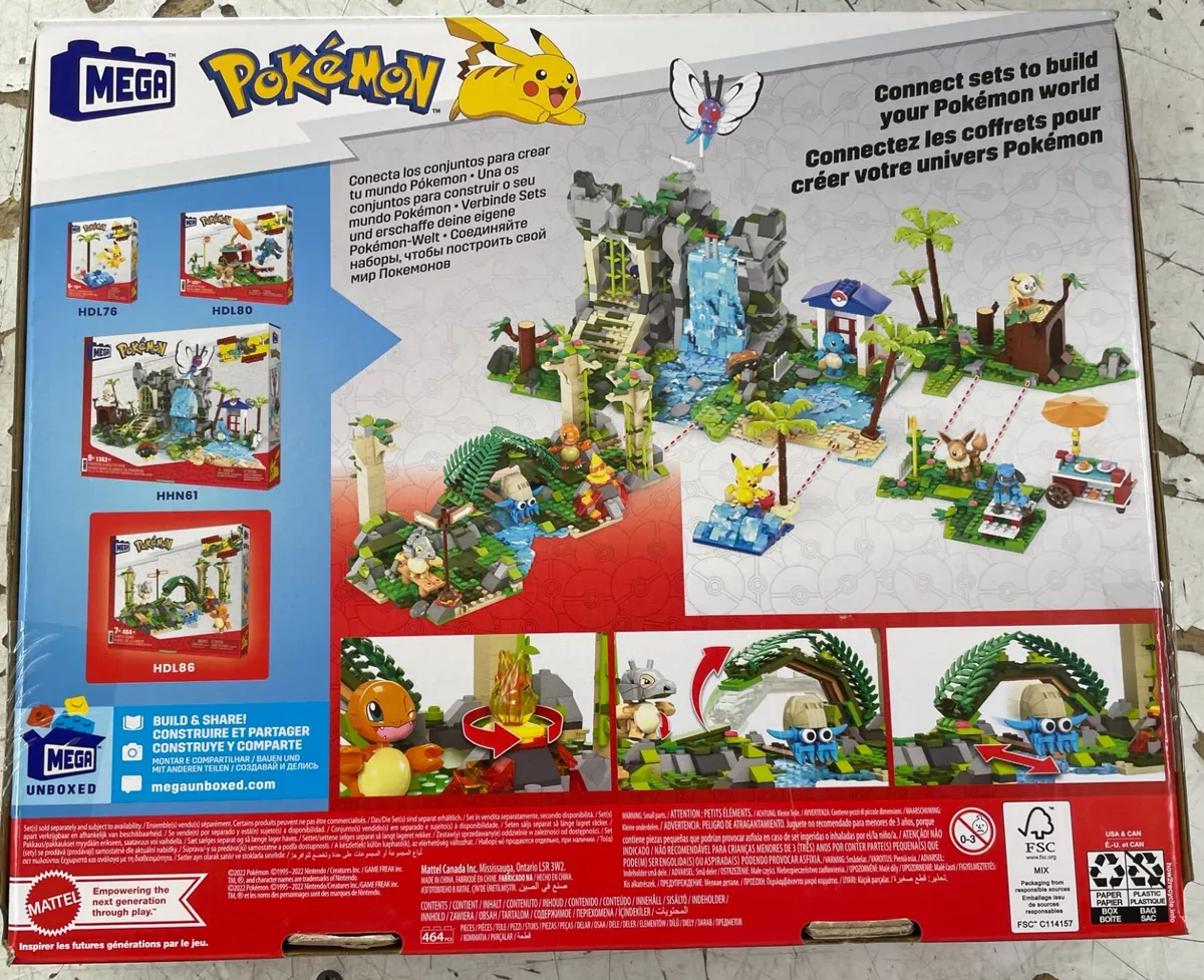 MEGA Pokémon Coffret Ruines De La Jungle, Jeu De Briques De Construction  Pour Enfants Et Adultes, Figurine Osselait, Salamèche, Amonita Inclus, 464