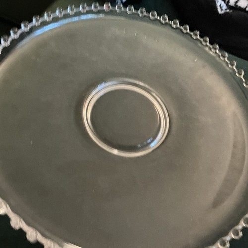 Vintage MCM IMPERIAL GLASS-OHIO Candlewick Clear 12 inch Cupped Edge Torte Plate - Picture 5 of 17