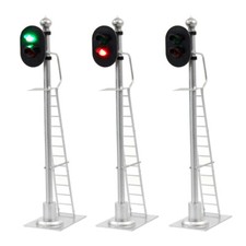 2pcs O Scale 1:43 Model Railway Signals  Green Red Block Signal with Ladder