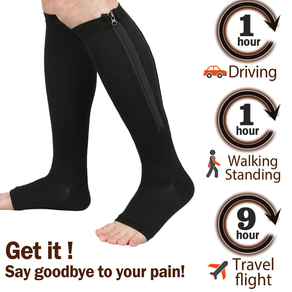 Compression Socks 20-30 MmHg Stockings Medical Varicose Pain Edema Flight Travel-image