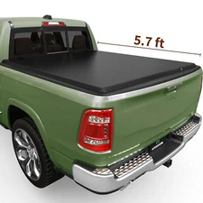 5.7 ft Soft Roll-Up Tonneau Cover For 2019-2026 RAM 1500 New Body Truck Bed