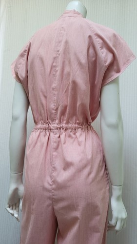 Vintage 1960/70's Red Micro Pinstripe Zip Front Jumpsuit - Size S/M - Picture 7 of 13