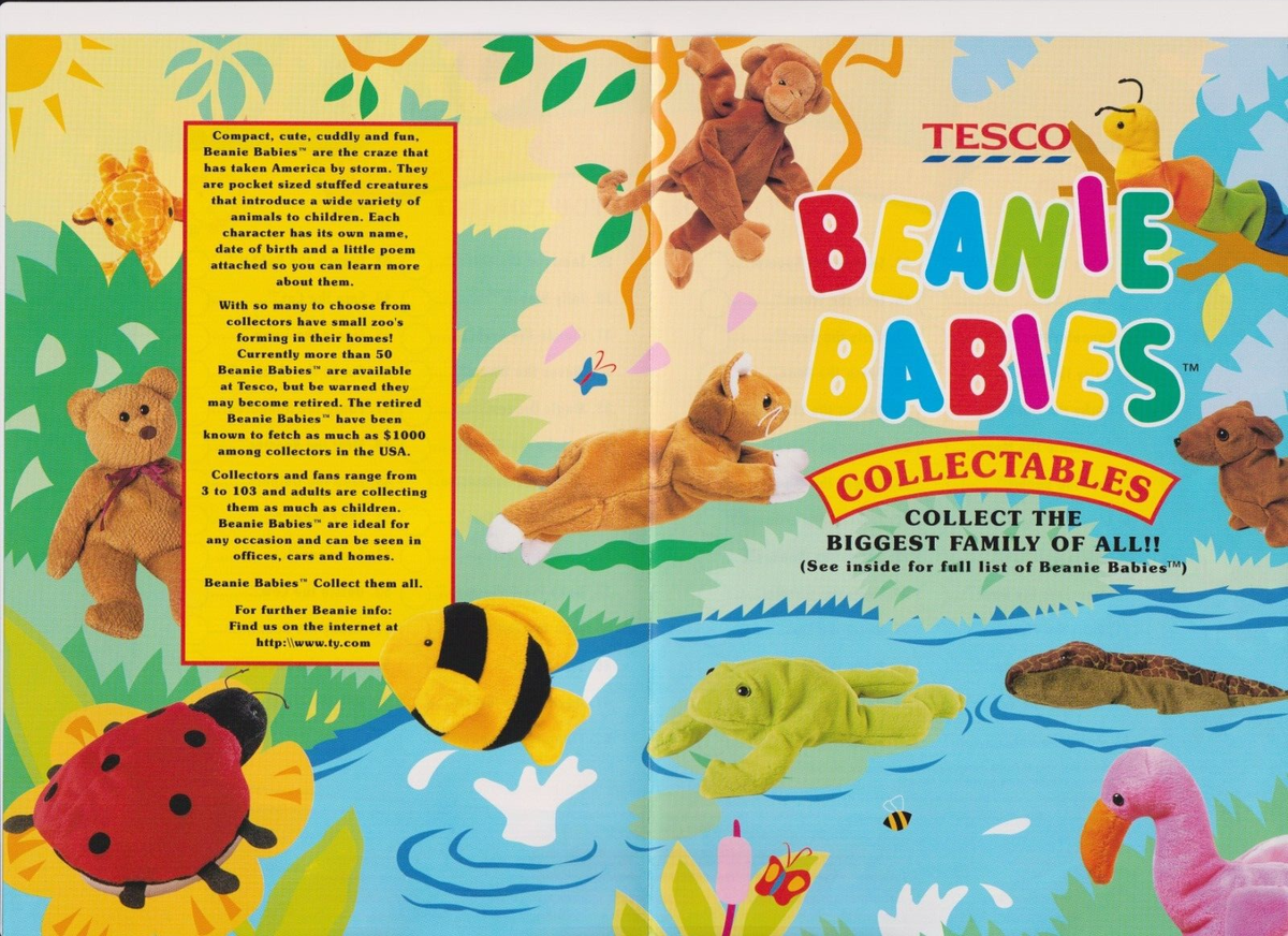 TY Beanie Babies Collectables Tesco Leaflet *RARE* UK