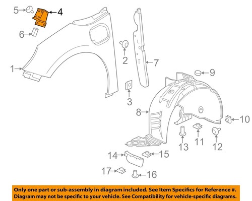 GM OEM Front Fender Bracket 84363604 - Fits 2016-2023 Chevy Camaro Right Side - Genuine Factory Part With 2-Year Warranty 5 thumbnail image