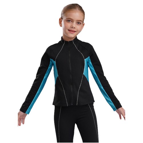 Kids Girls Outerwear Coat Sweatshirt Zipper Jacket Athletic Dancewear Yoga Tops - Bild 9 von 66