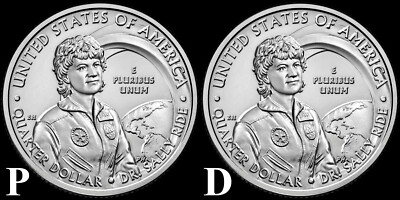 2022 P & D ''Sally Ride'' American Women Quarters ''BU'' (2 Coins)!